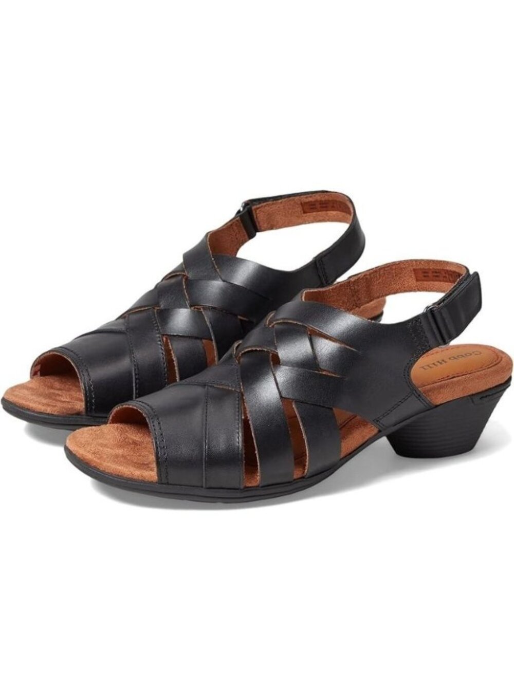 Cobb Hill Laurel Woven Leather Sandal Black 8W New In Box